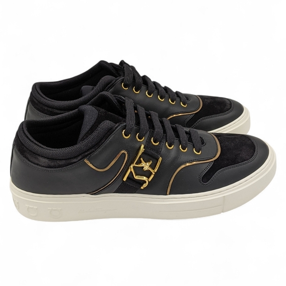 Ferragamo Mens Shoes Noris Sneakers Size 12 New With Box - Picture 3 of 7